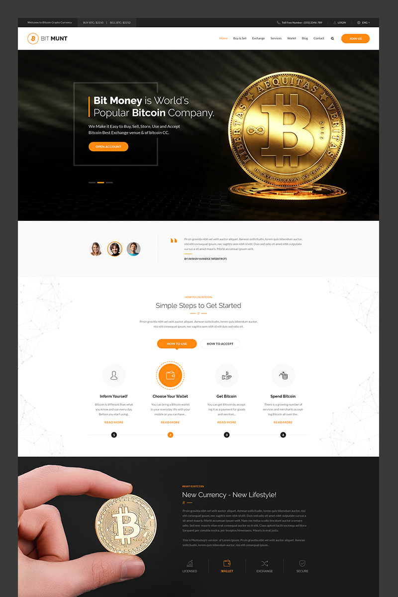 Bit Munt - Bitcoin Crypto Currency Landing Page Template