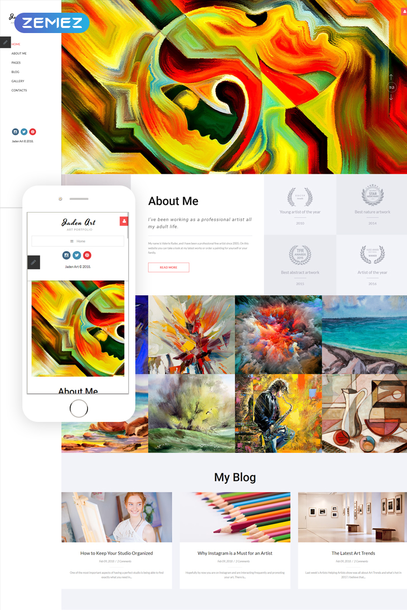 Jaden Art - Art Portfolio Joomla Template