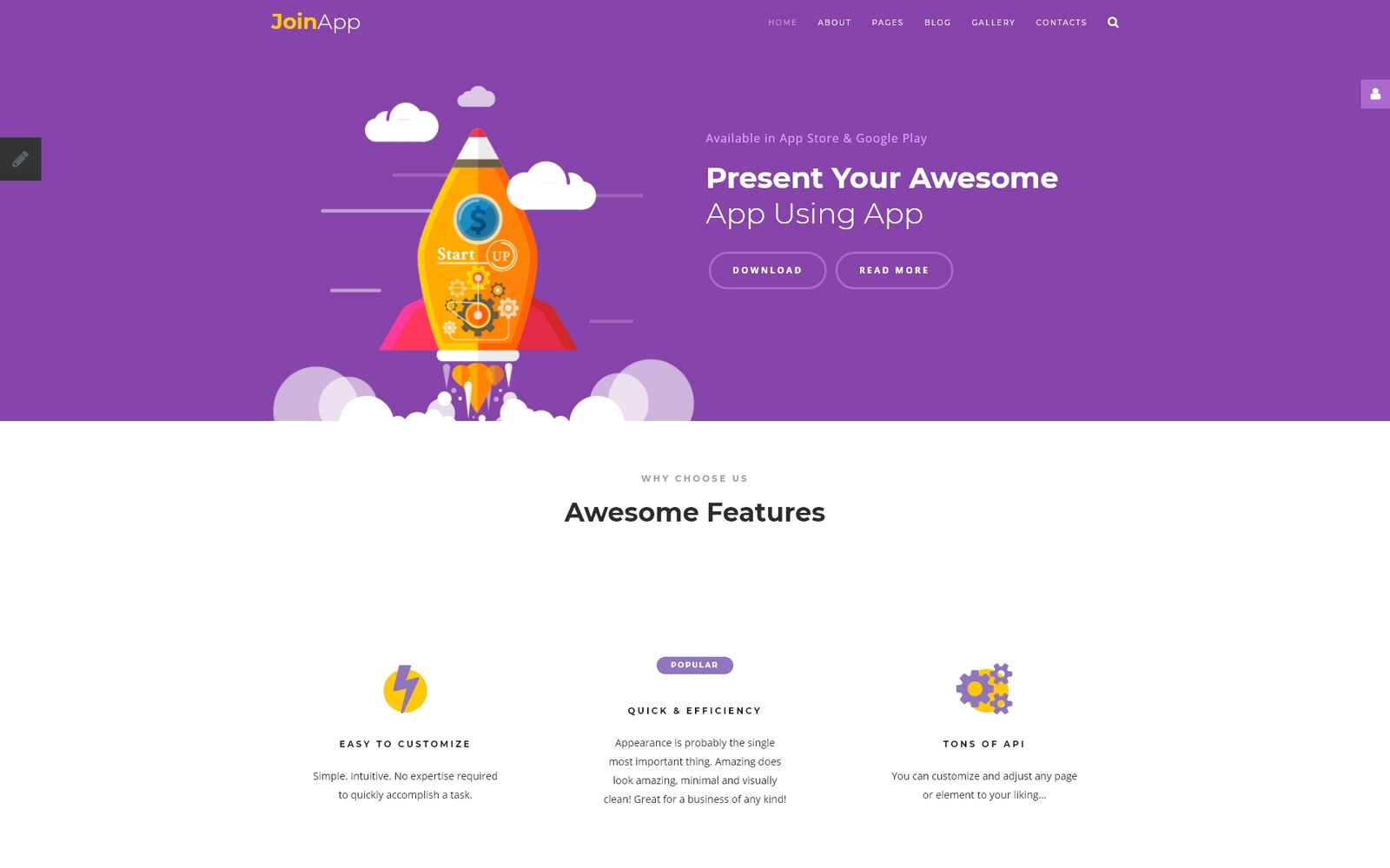 JoinApp - Mobile App Joomla Template