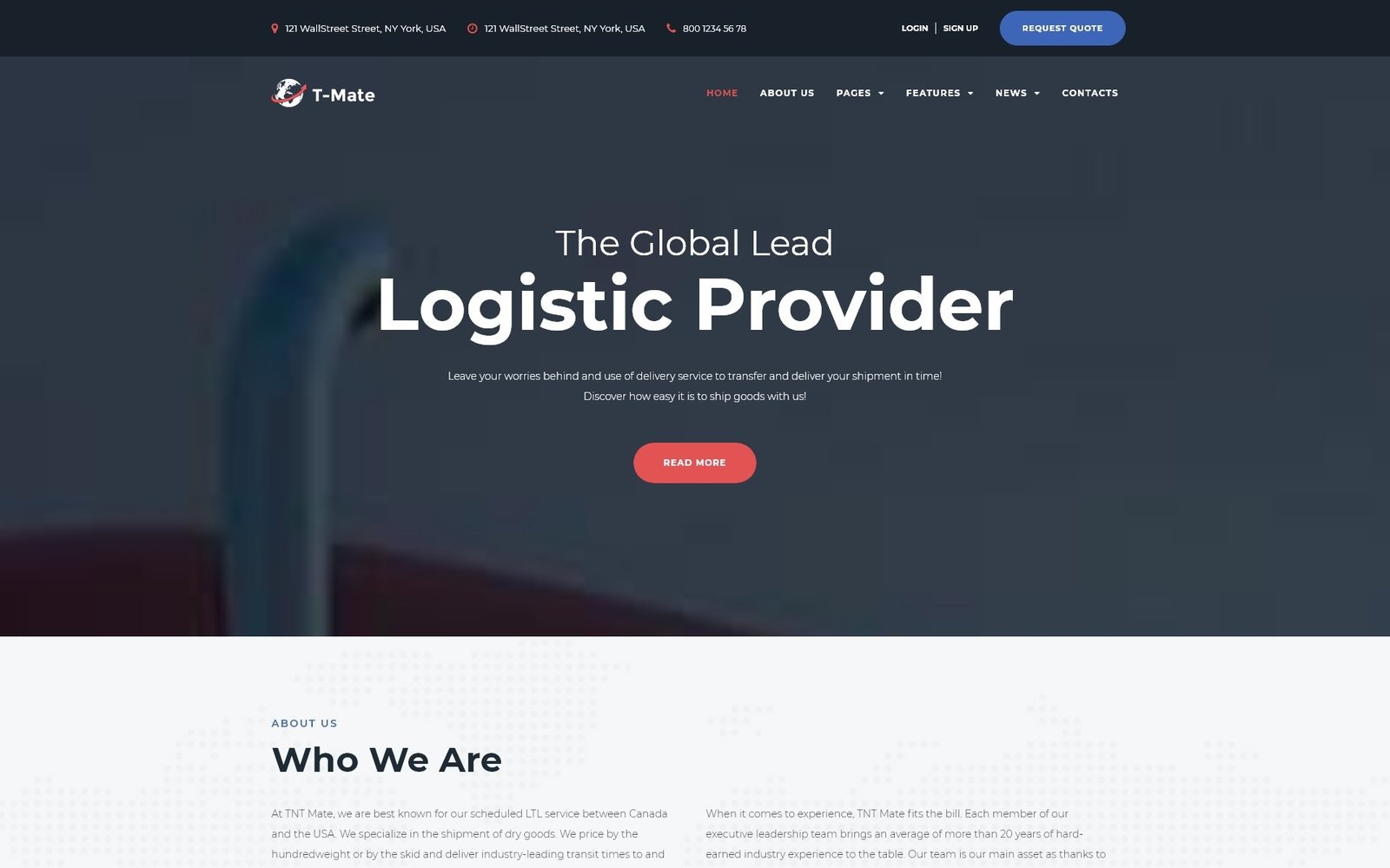 Transportation Services Responsive WordPress theme