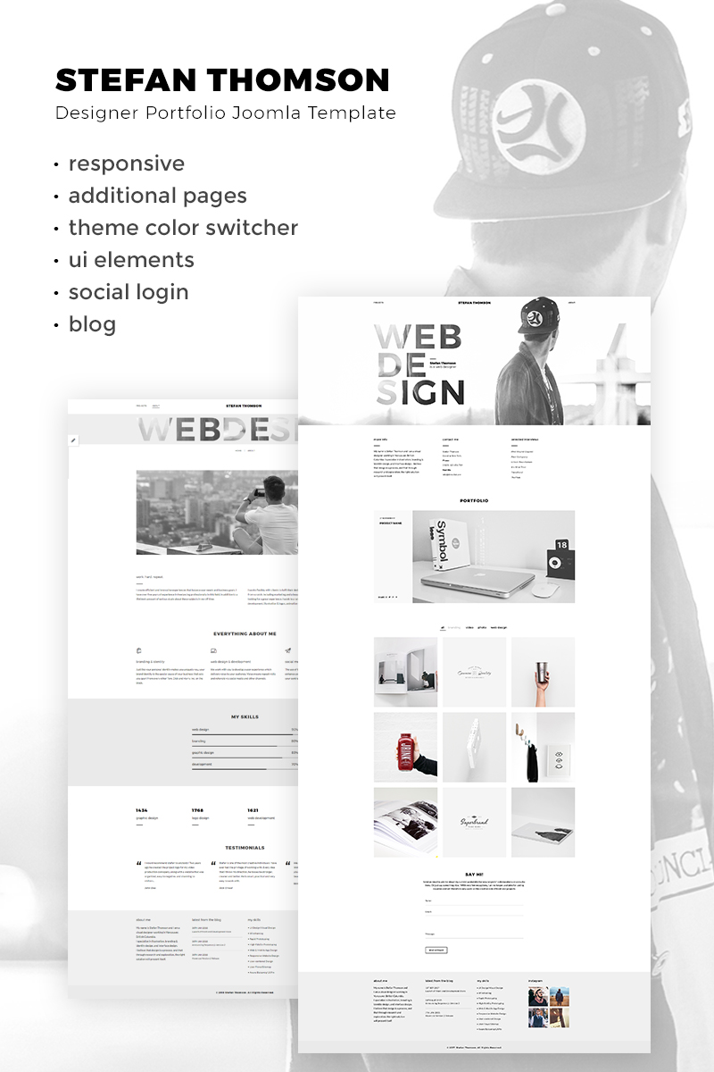 Stefan Thomson - Elegant Personal Web Designer Portfolio Joomla Template