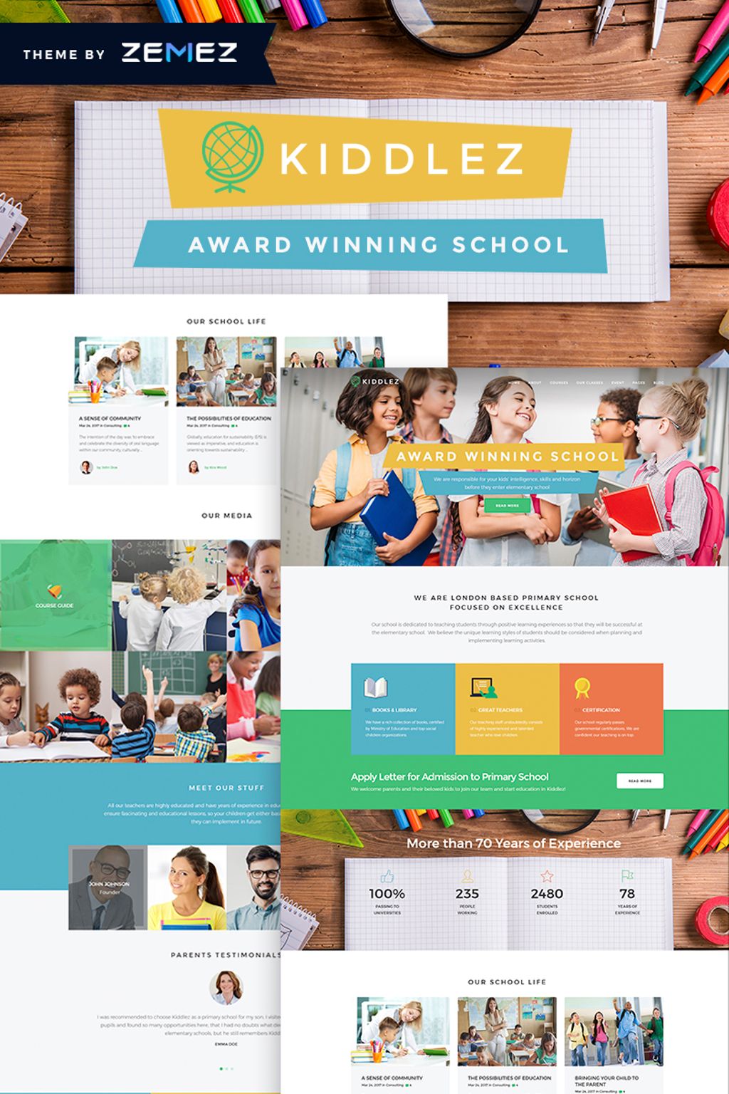 Kiddlez - Primary School Responsive WordPress Theme