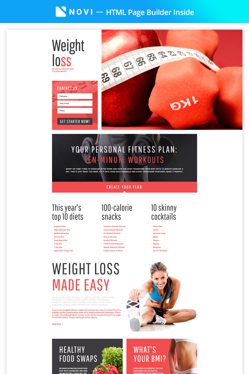 Weight Loss - Simple Weight Loss Program Compatible with Novi Builder Landing Page Template