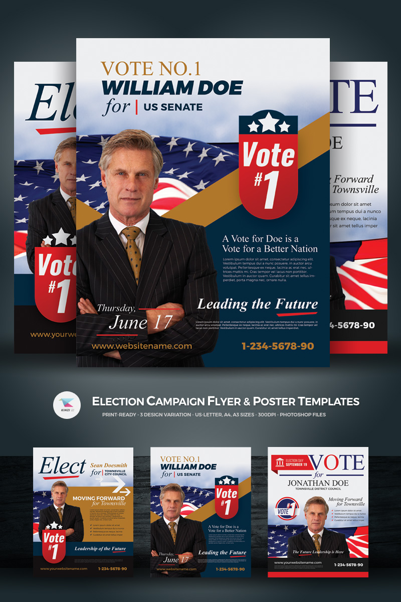 Election Campaign Flyer and Poster PSD Template With Regard To Political Flyer Template Free