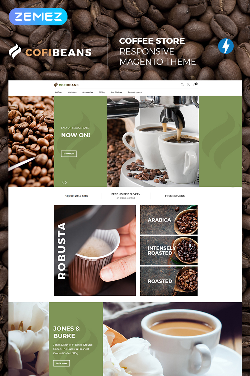 CofiBeans - AMP Coffee Shop Magento Theme