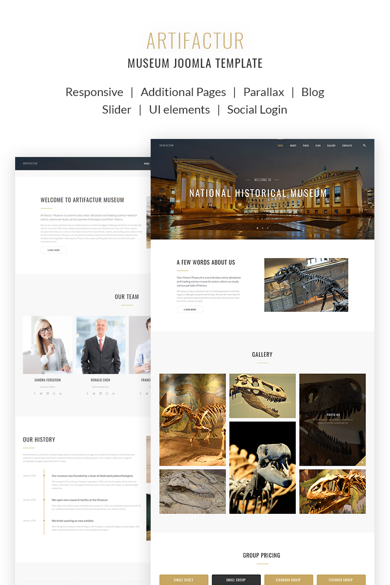 Artifactur - Museum Joomla Template