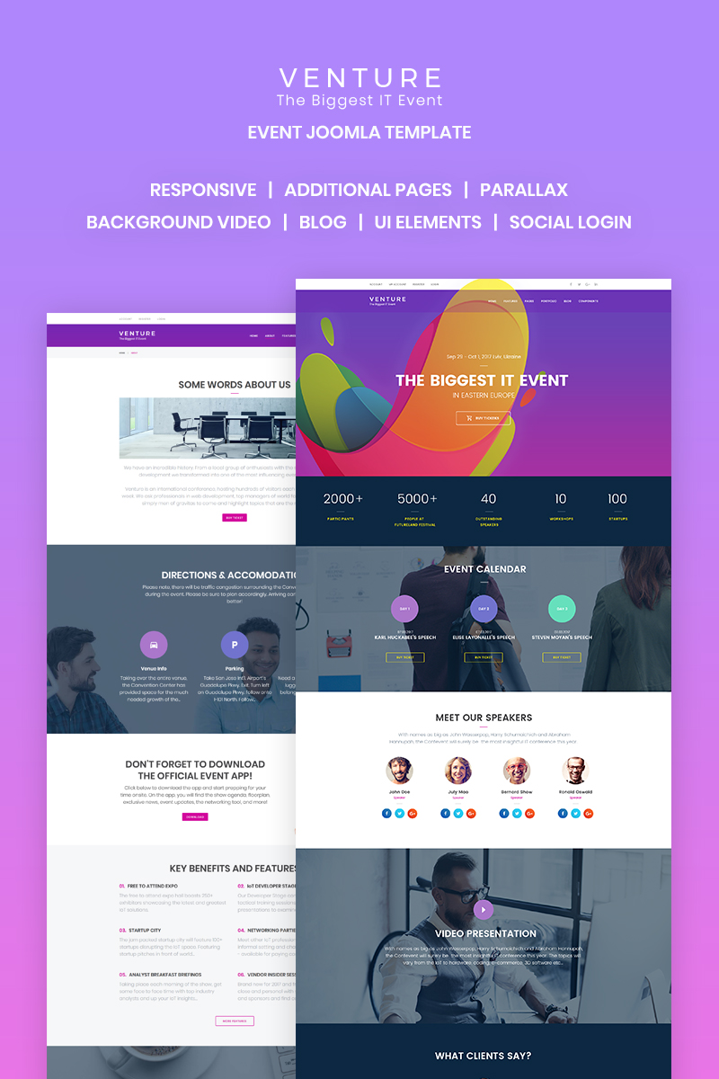 Venture - Event Planner Joomla Template