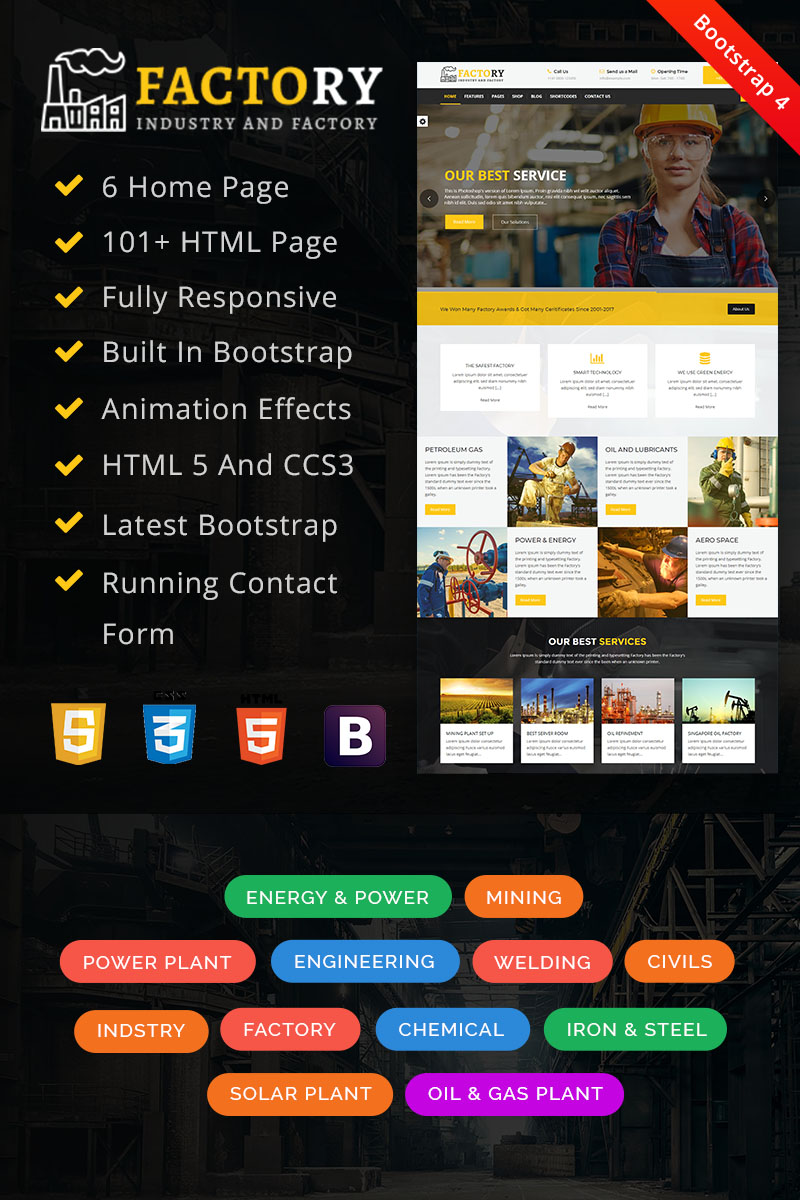 Factory : Factory & Industrial HTML Website Template