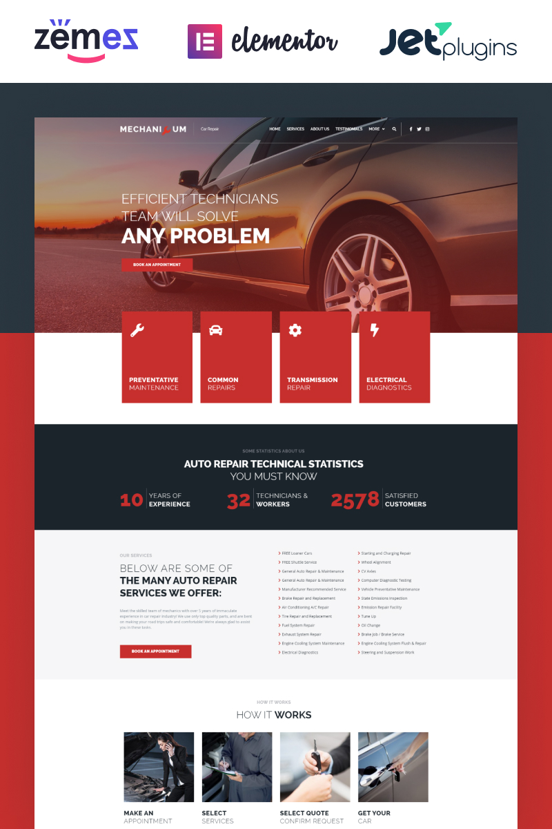 Mechanicum - Car Repair WordPress Elementor Theme