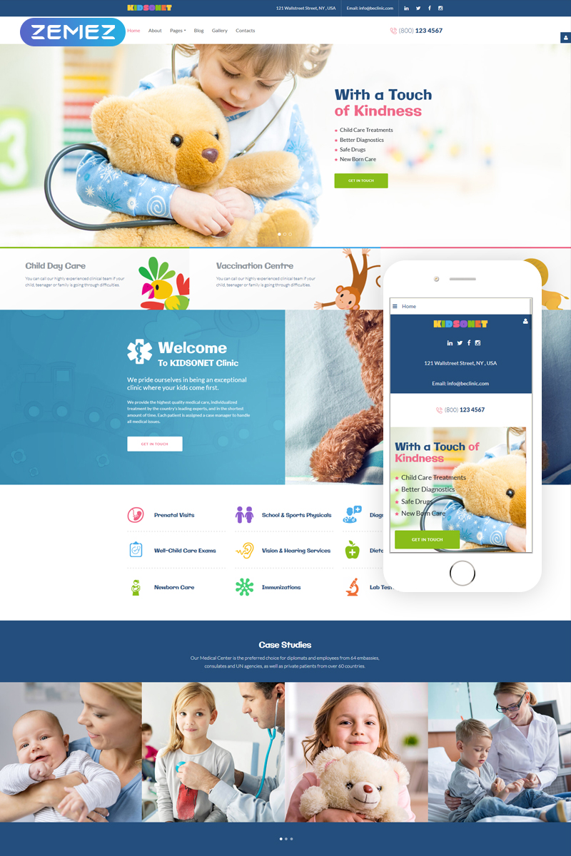 Kidsonet - Responsive Kids Medical Clinic Joomla Template