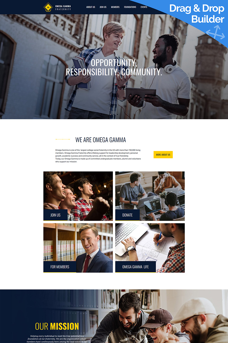 College Fraternity Moto CMS 3 Template