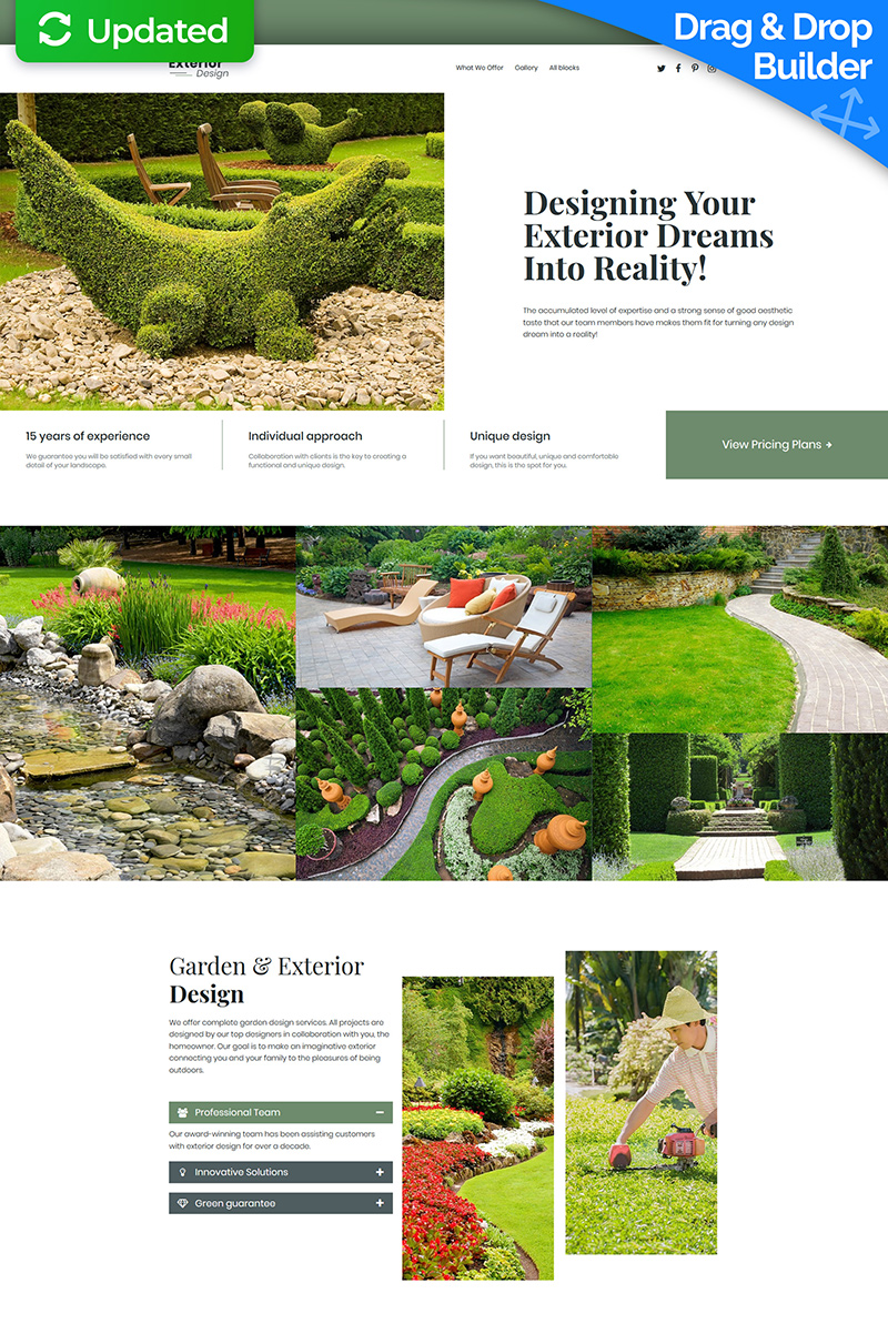 Landscape Design MotoCMS 3 Landing Page Template