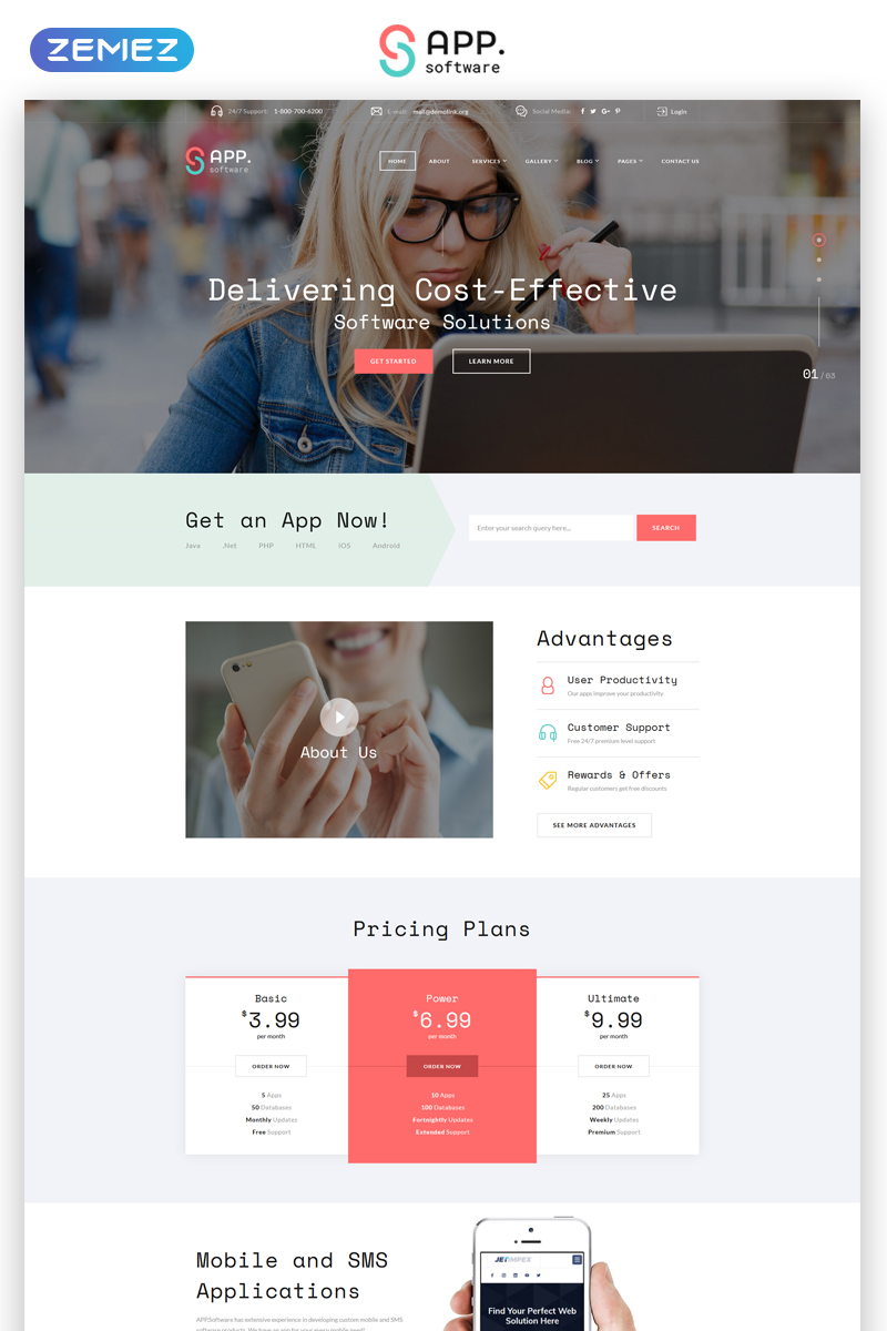 Sapp Software - Cool App Developing Complany Multipage HTML Website Template