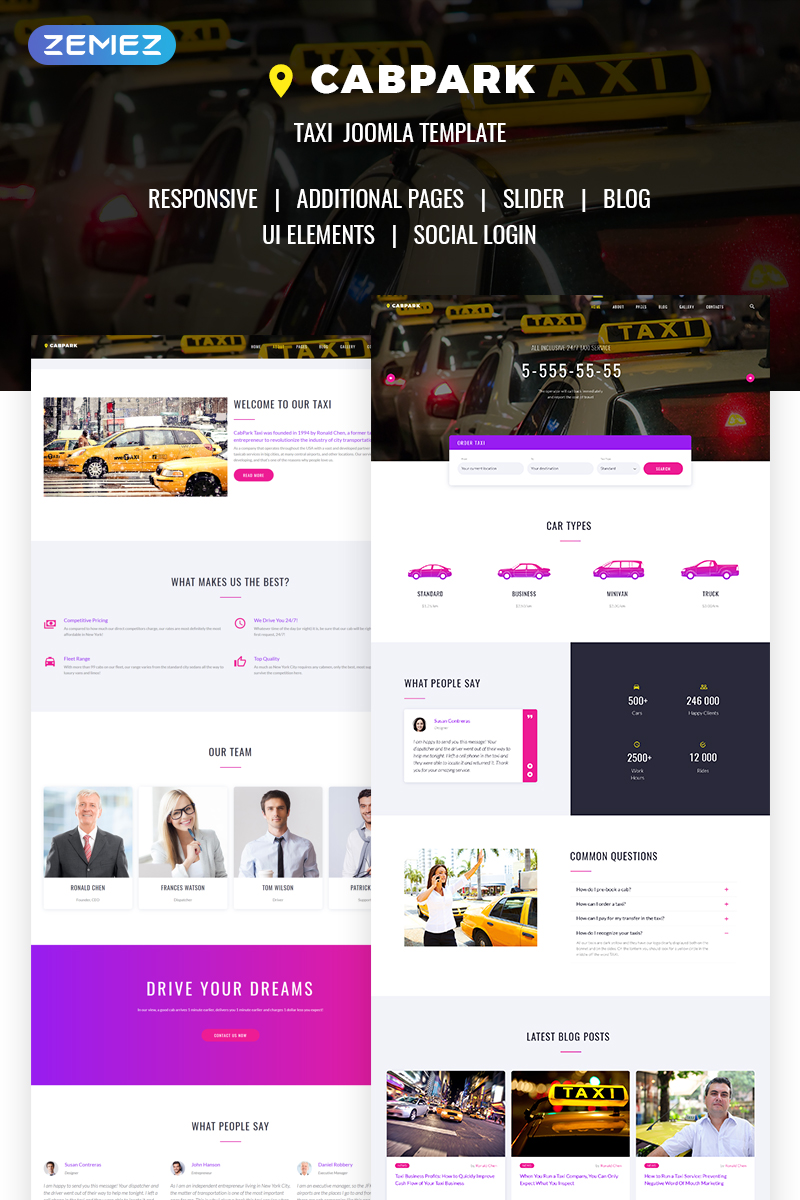 Cabpark - Fancy Taxi Service Joomla Template