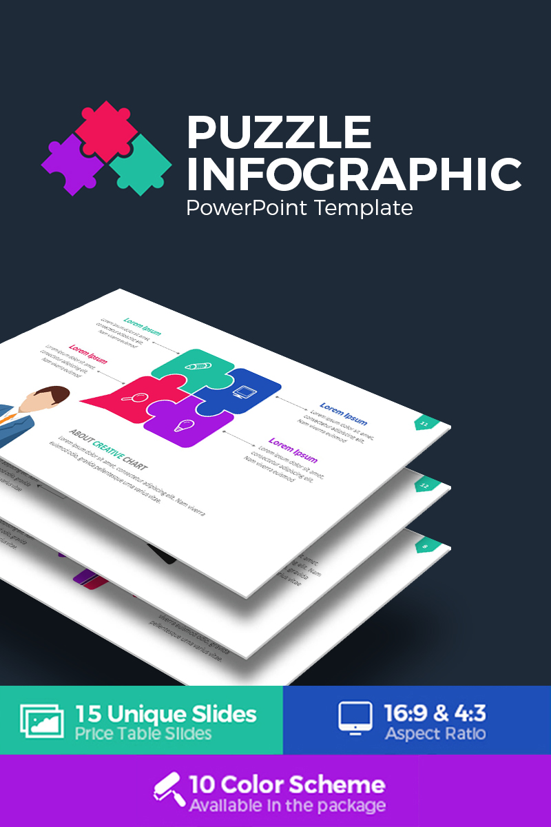 Puzzle Infographic Presentation PowerPoint template