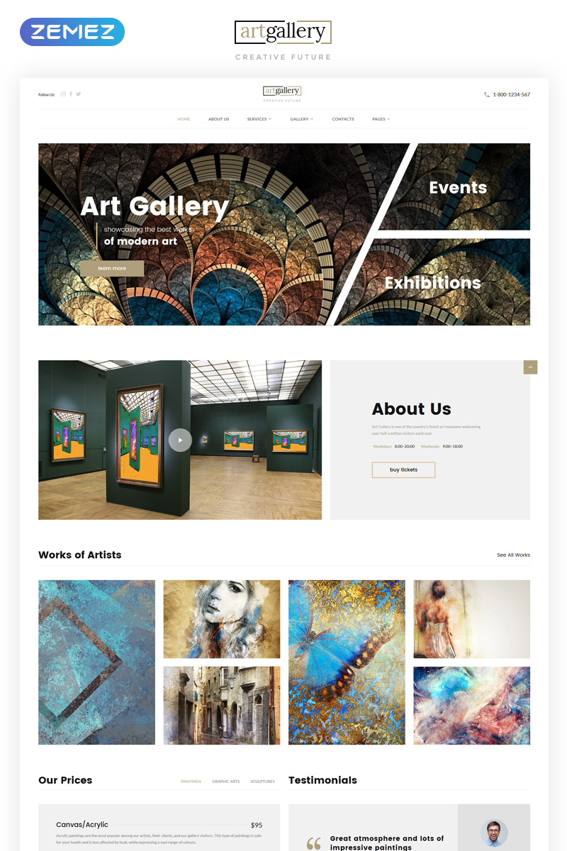 Art Gallery Multipage HTML5 Website Template