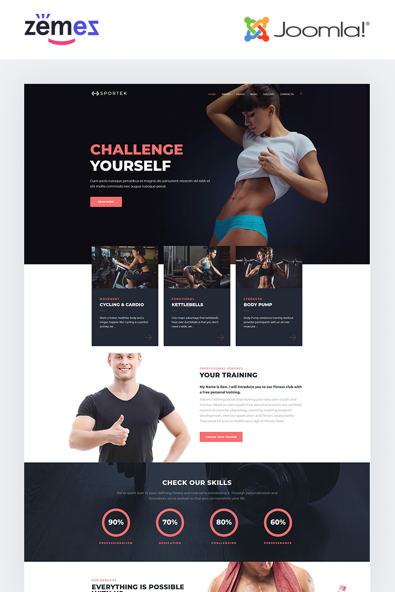 Sportek - Gym Responsive Creative Joomla Template