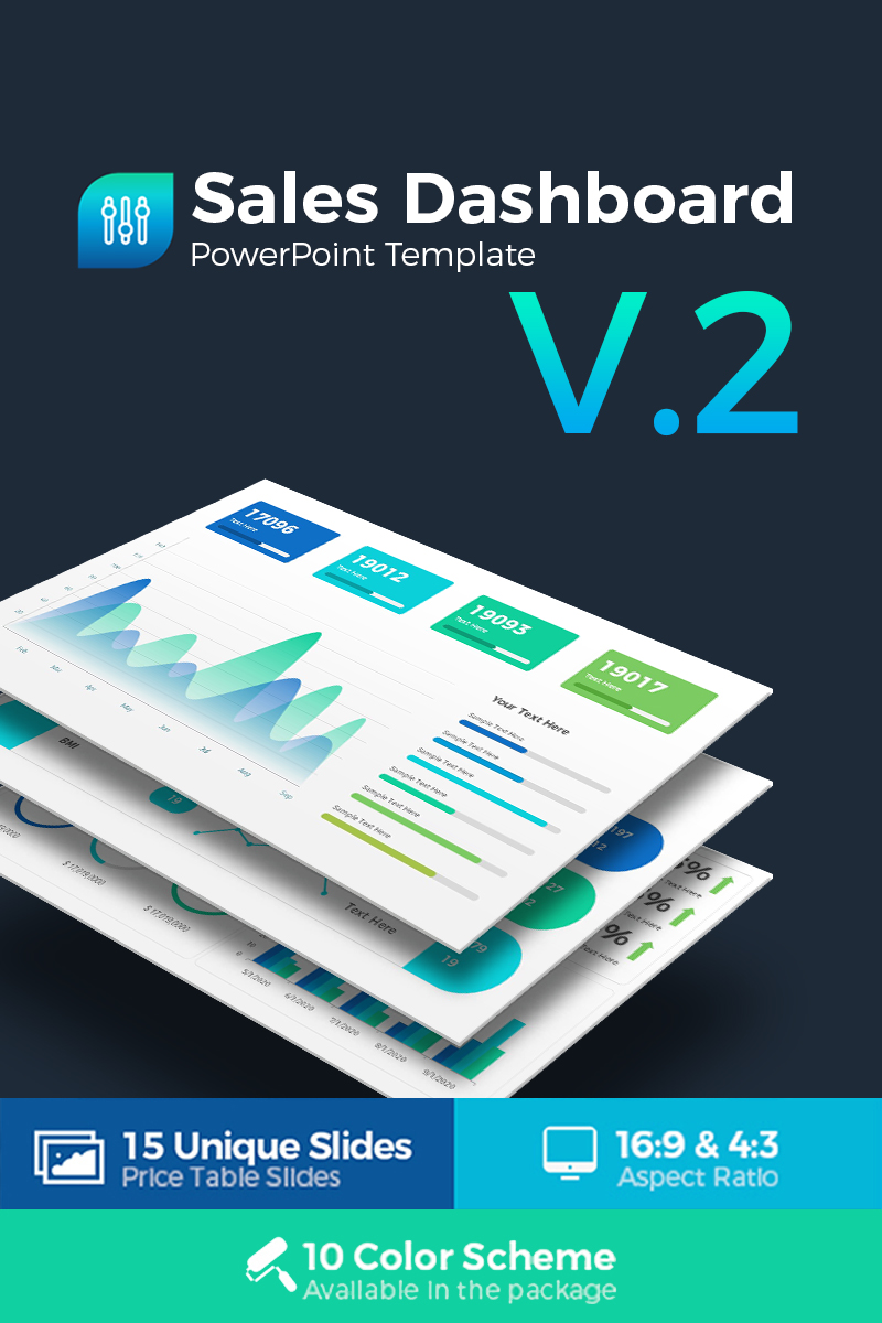 Sales Dashboard Presentation PowerPoint template