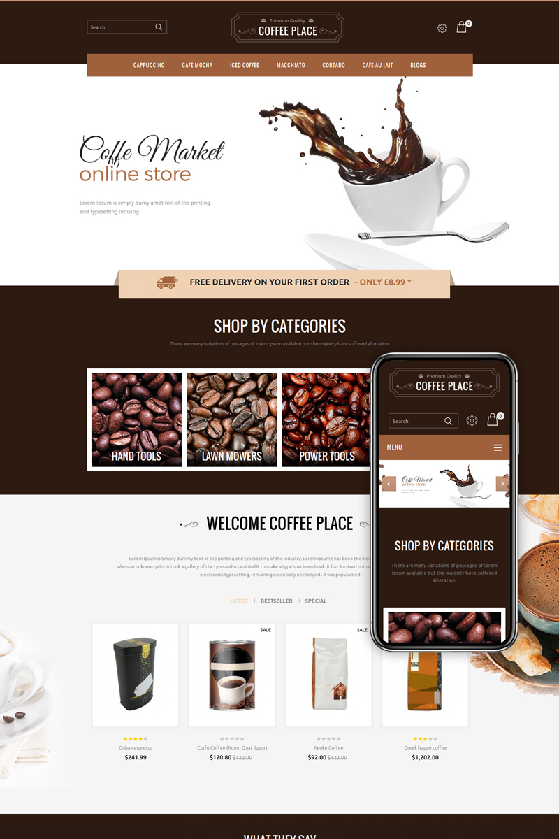 Coffee Place - Coffee & Drink OpenCart Template