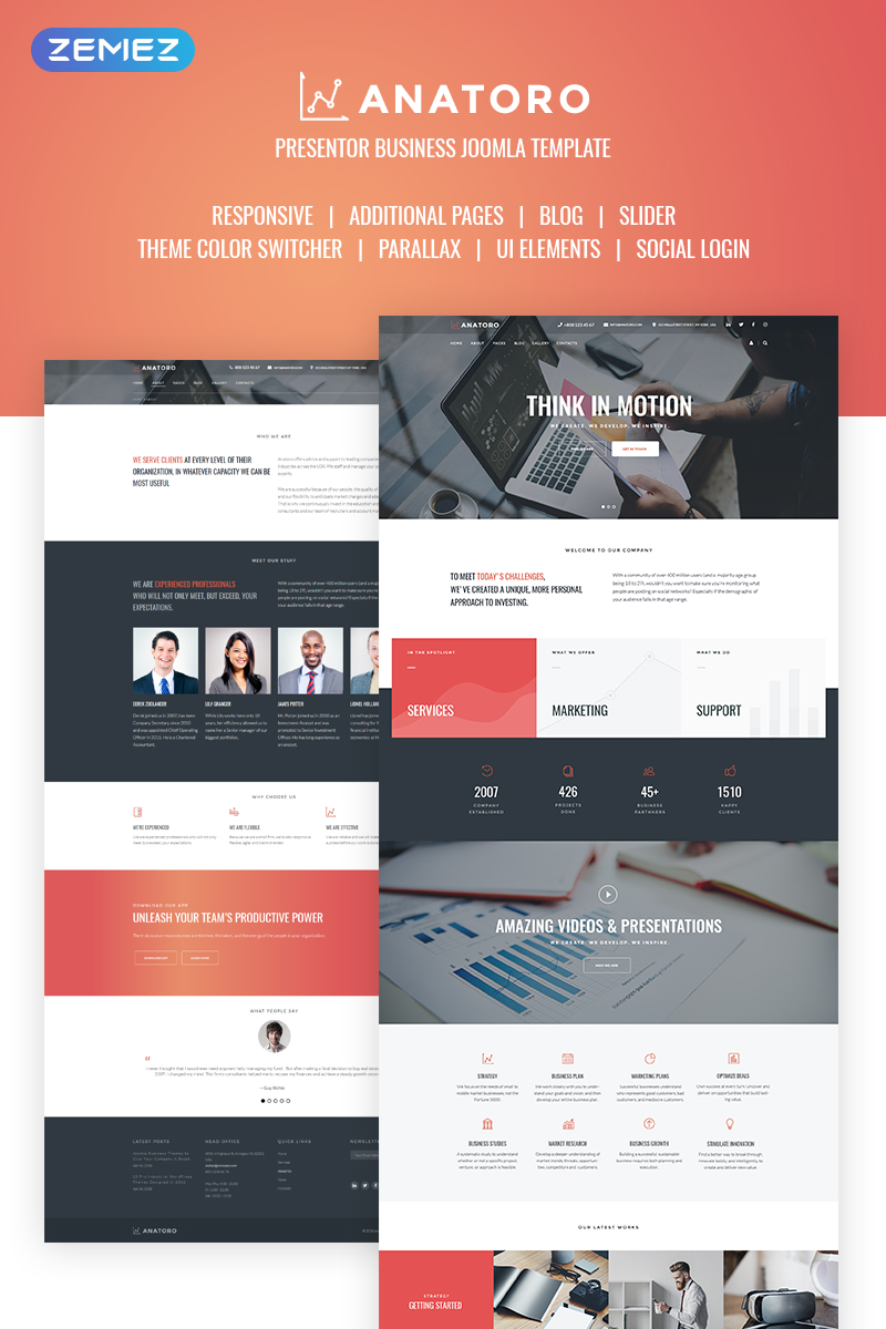 Anatoro - Consulting IT & Presentor Sleek Business Joomla Template