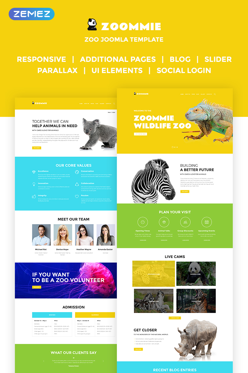 Zoomie - Wildlife Zoo Joomla Template