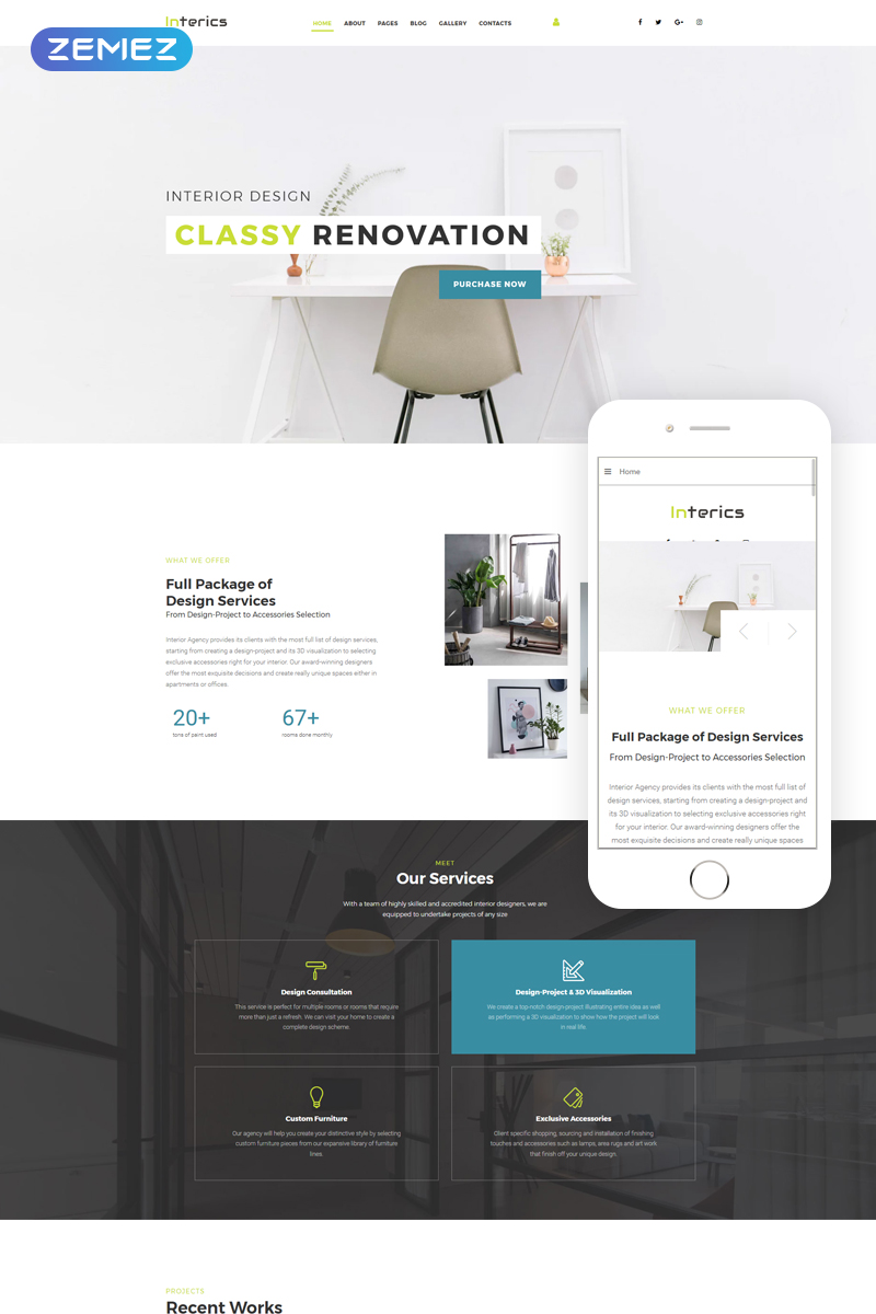 Interics - Interior Design Joomla Template