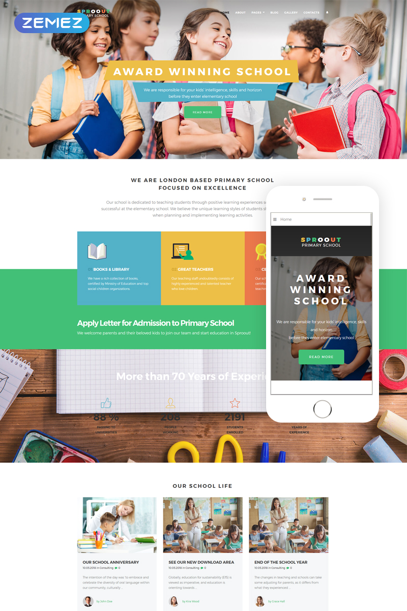 Sproout - Primary School Modern Joomla Template