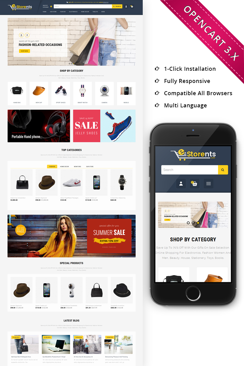 OpenCart 購物商店系統網站