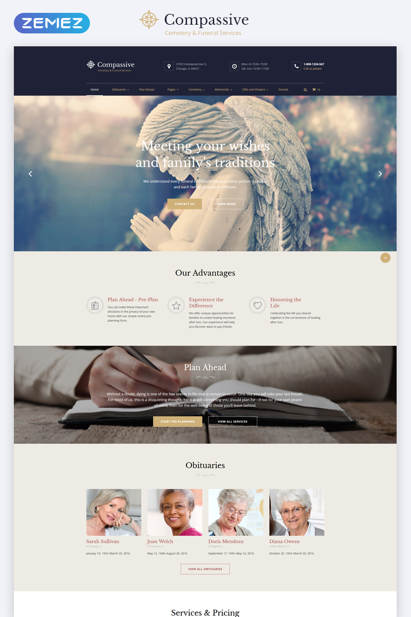 Compassive - Cemetery & Funeral Services HTML5 Website Template