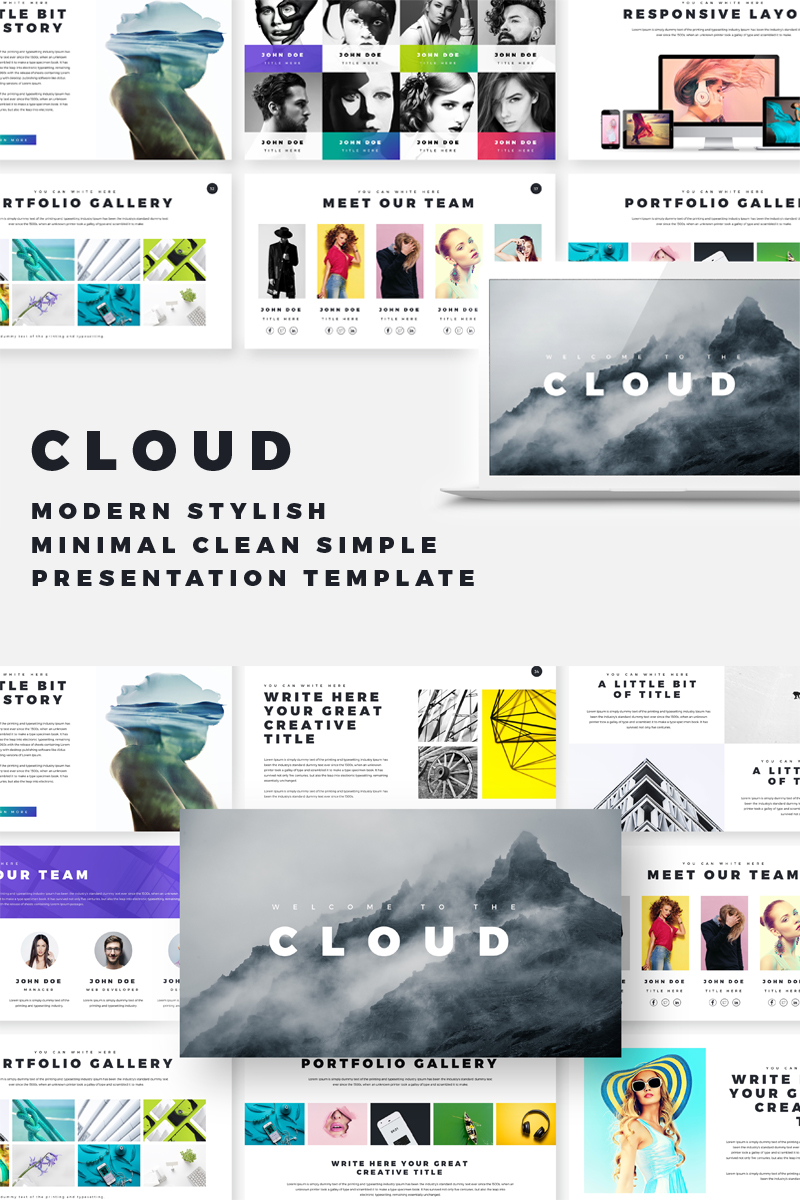 Cloud creative presentation PowerPoint template