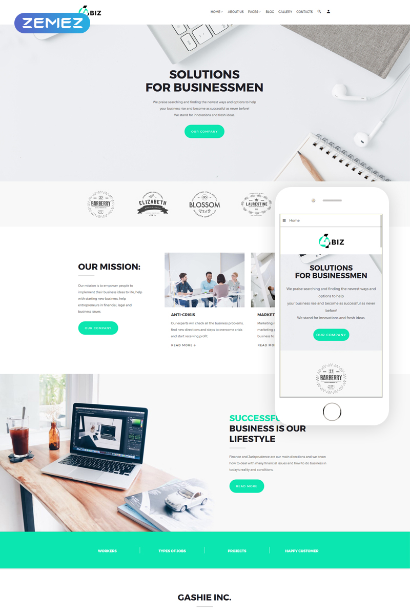 4Biz - Business Sticky Meny Bright Joomla Template