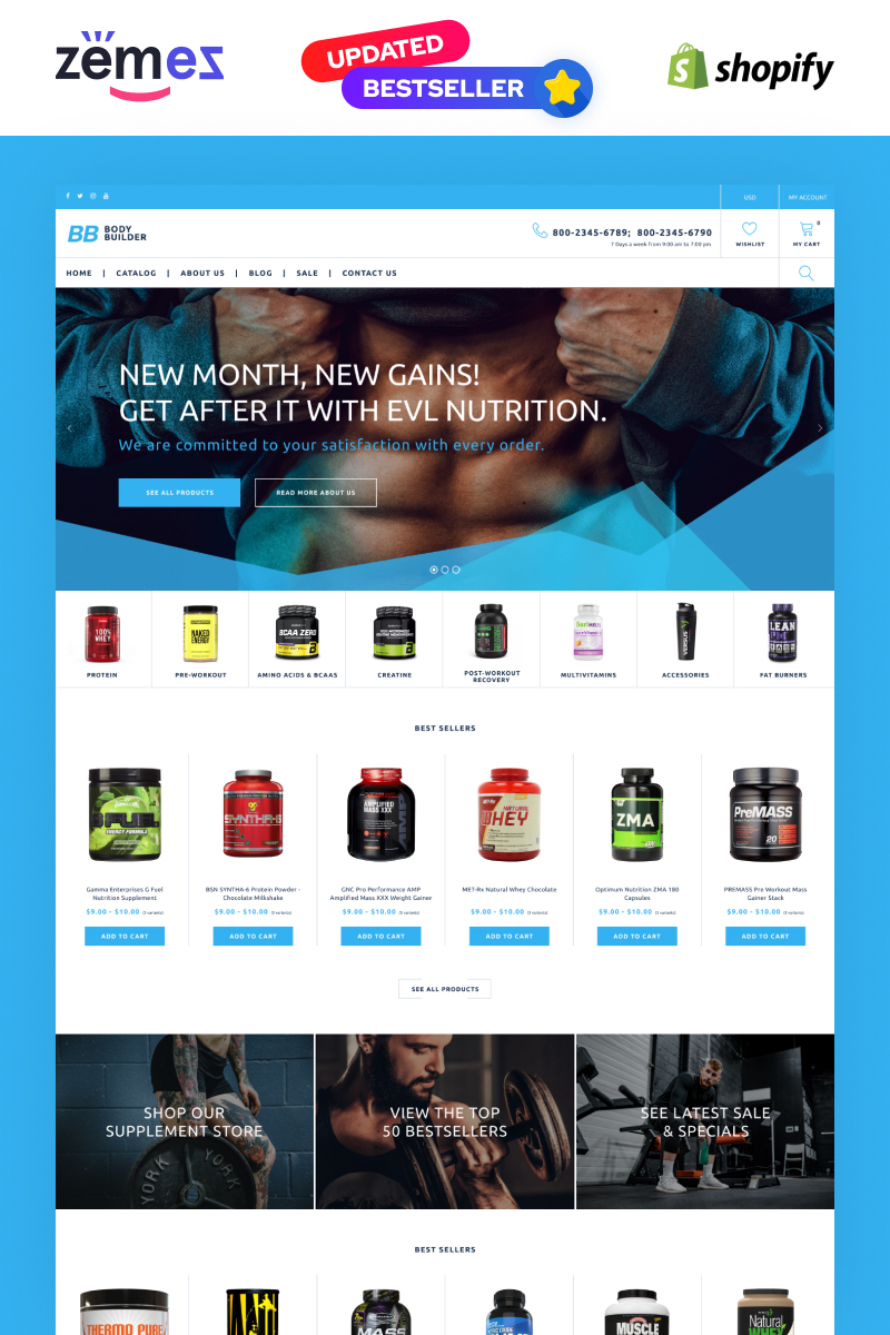 Body Builder - Sport Nutrition Shopify Theme