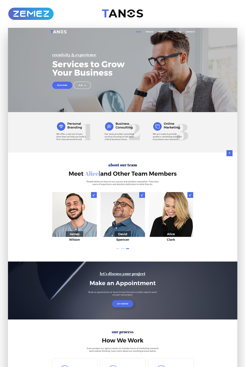 Tanos - Business Responsive HTML Landing Page Template