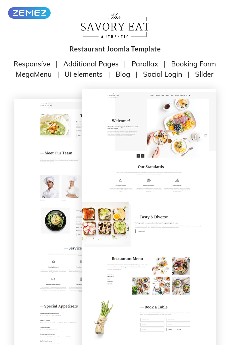 Savory Eat - Delicious Restaurant & Cafe Joomla Template