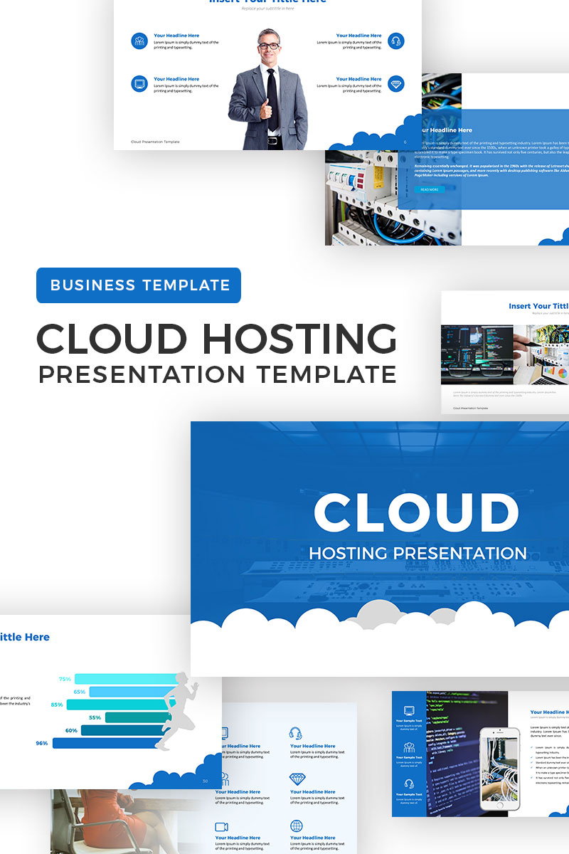 Cloud Hosting PowerPoint template