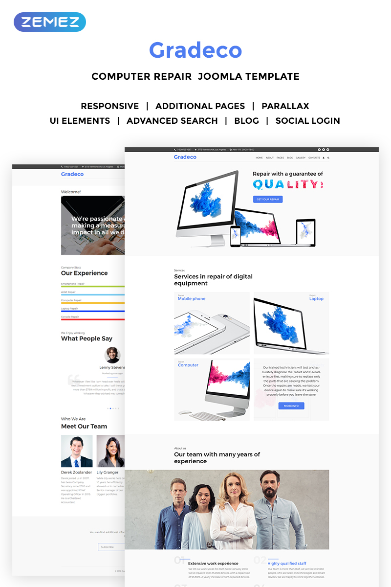 Gradeco - Computer Repair Joomla Template