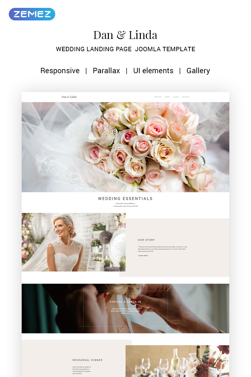 Dan & Linda - Sophisticated Wedding Joomla Template