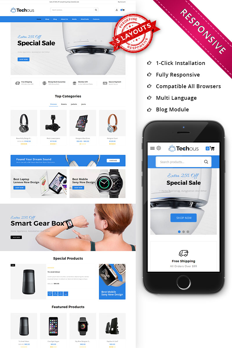 Techous Megashop - Responsive Opencart Theme