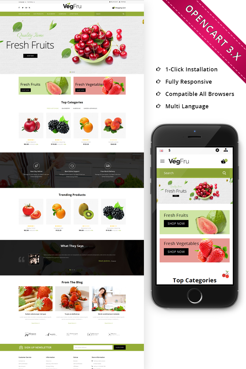 Vegfru - Fruit and Vegetable Store Opencart Theme