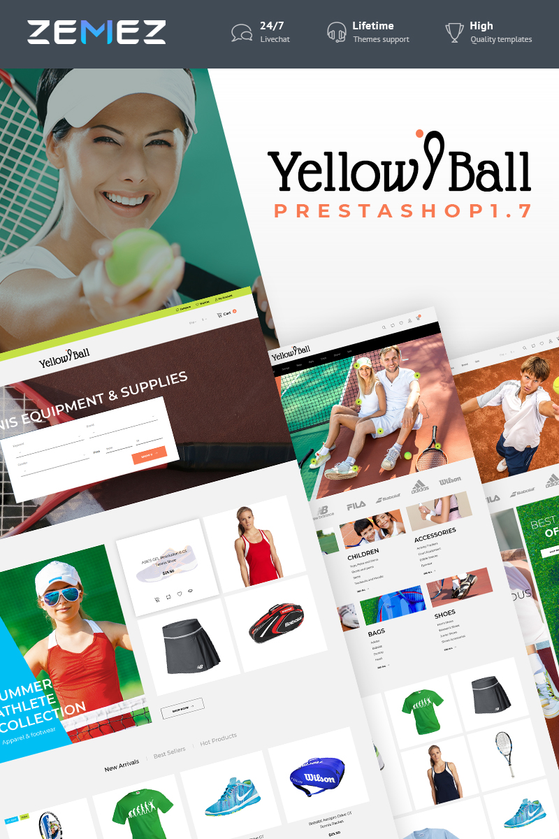 YellowBall - Tennis Store PrestaShop Theme