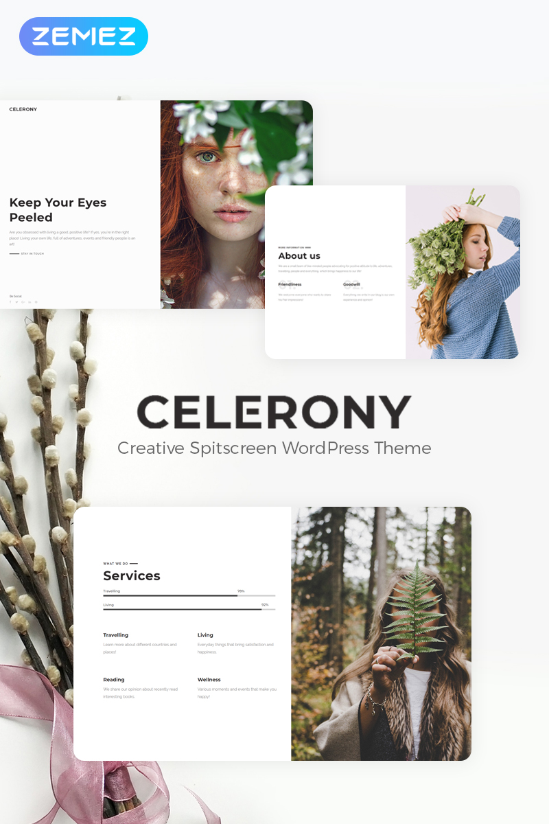 Celerony - Creative Splitscreen WordPress Elementor Theme