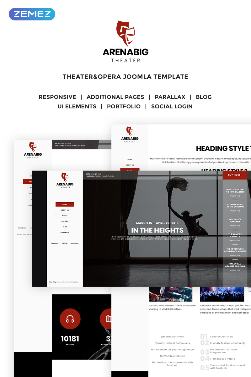 Arenabig Theater - Theater & Opera Joomla Template