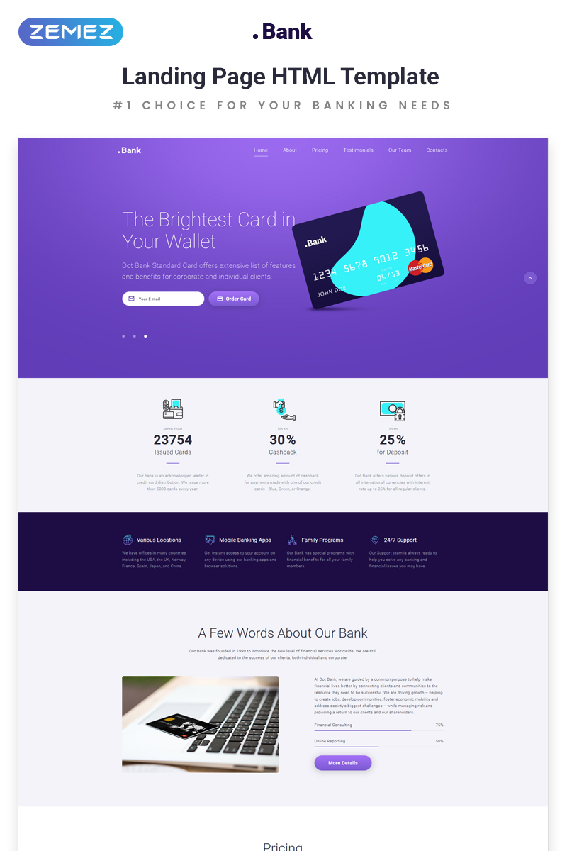 .Bank - Financial HTML5 Landing Page Template