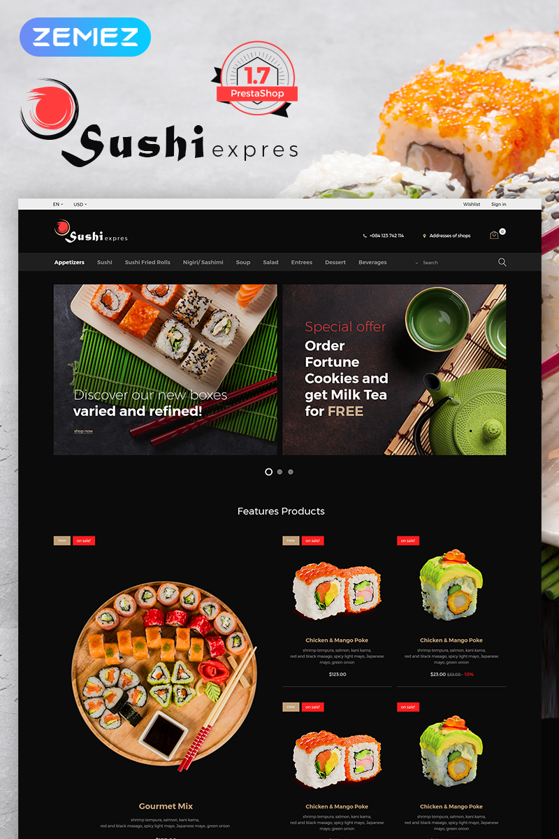 SushiExpress - Restaurant Store PrestaShop Theme