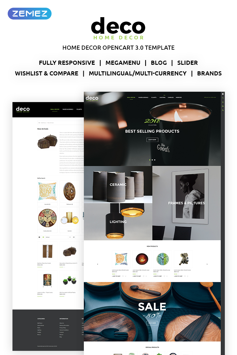 Deco - Interior Design Online Shop OpenCart Template