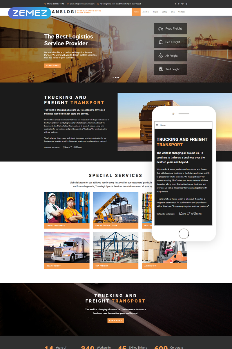 Translog - Logistics Joomla Template