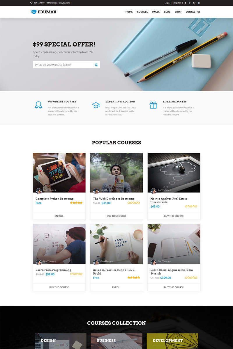 Edumax - Education Univeristy & Online Courses. WordPress Theme