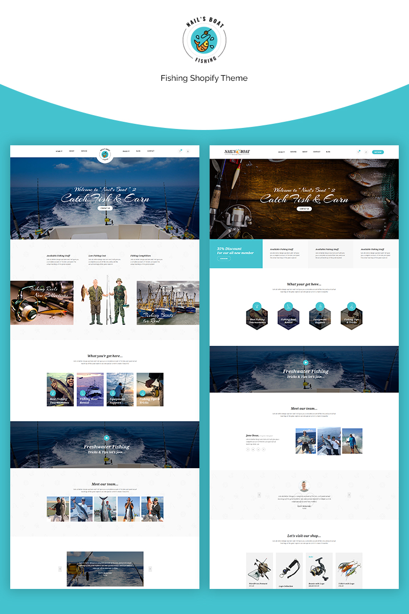 Nails Boat - Fishing And Hunting Club Shopify Theme