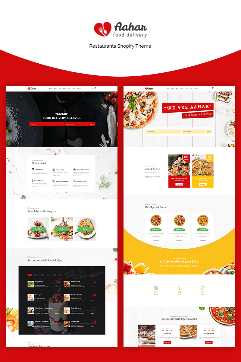 Aahar - Restaurants eCommerce Shopify Theme