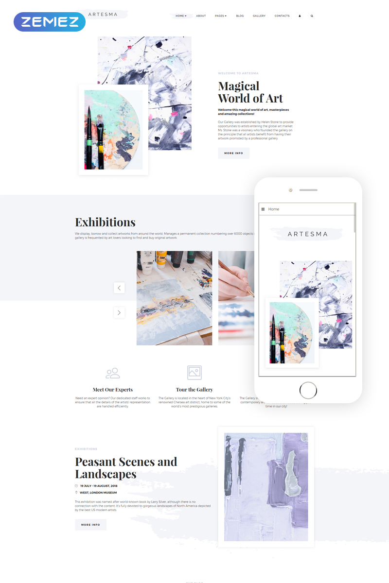 Artesma - Art Multipage Clean Joomla Template